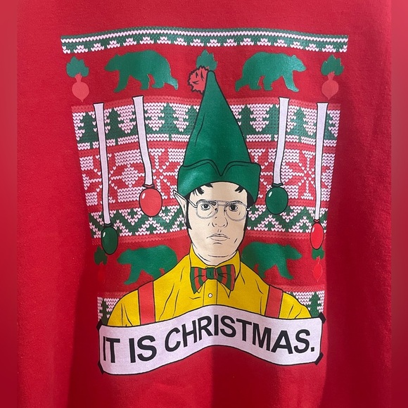 Dwight from the Office Elf Christmas Sweater - ugly Christmas sweater size M - Picture 4 of 8